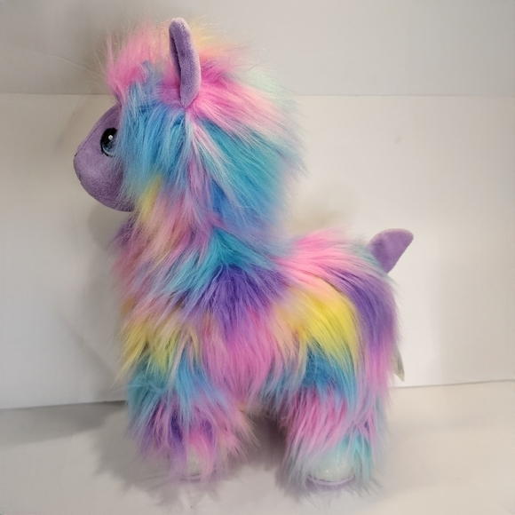 Rainbow fur Llama Plush Build A Bear 2020 fluffy Cotton Candy color - Picture 6 of 12